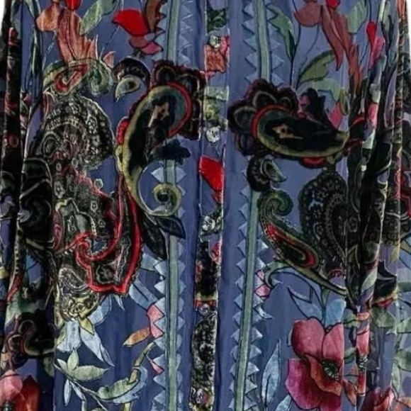 Johnny Was Clara Burnout Leda Shirt Embroidered Velvet  blouse NWT - Picture 13 of 17